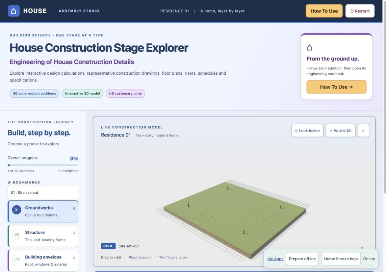 House Construction Explorer purchased Web App workspace