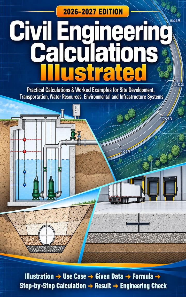 Civil Engineering Calculations Illustrated: Practical Calculations & Worked Examples for Site Development, Transportation, Water Resources, Environmental and Infrastructure Systems — book cover