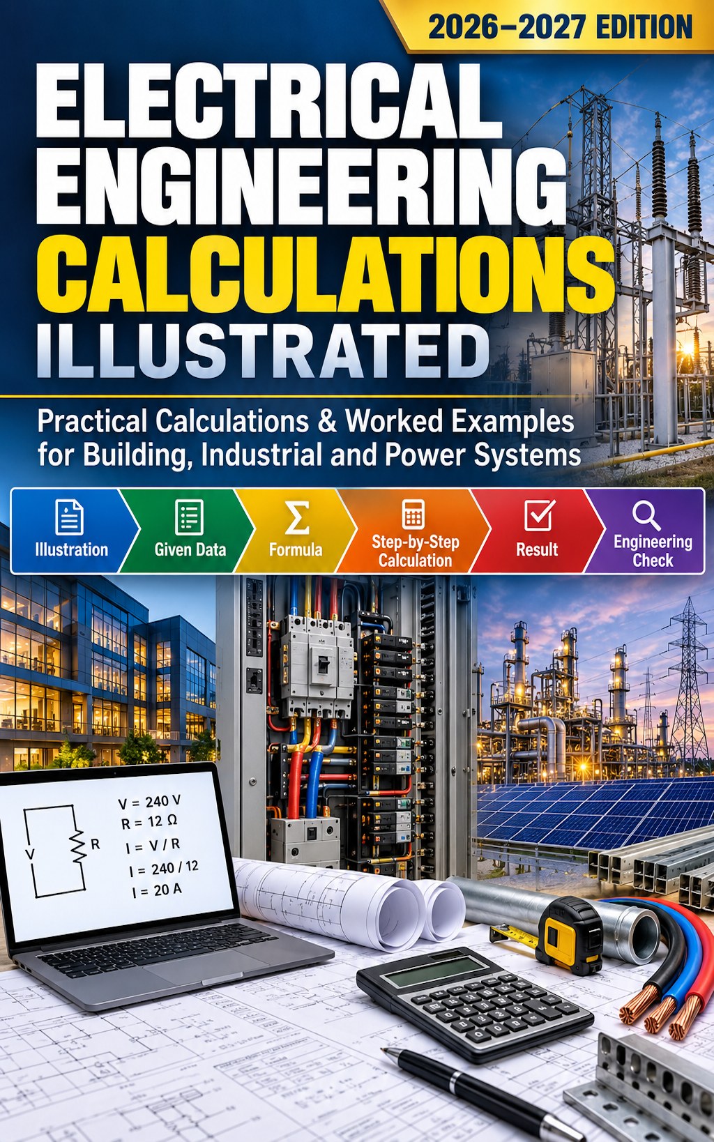 Electrical Engineering Calculations Illustrated: Practical Calculations & Worked Examples for Building, Industrial and Power Systems — book cover