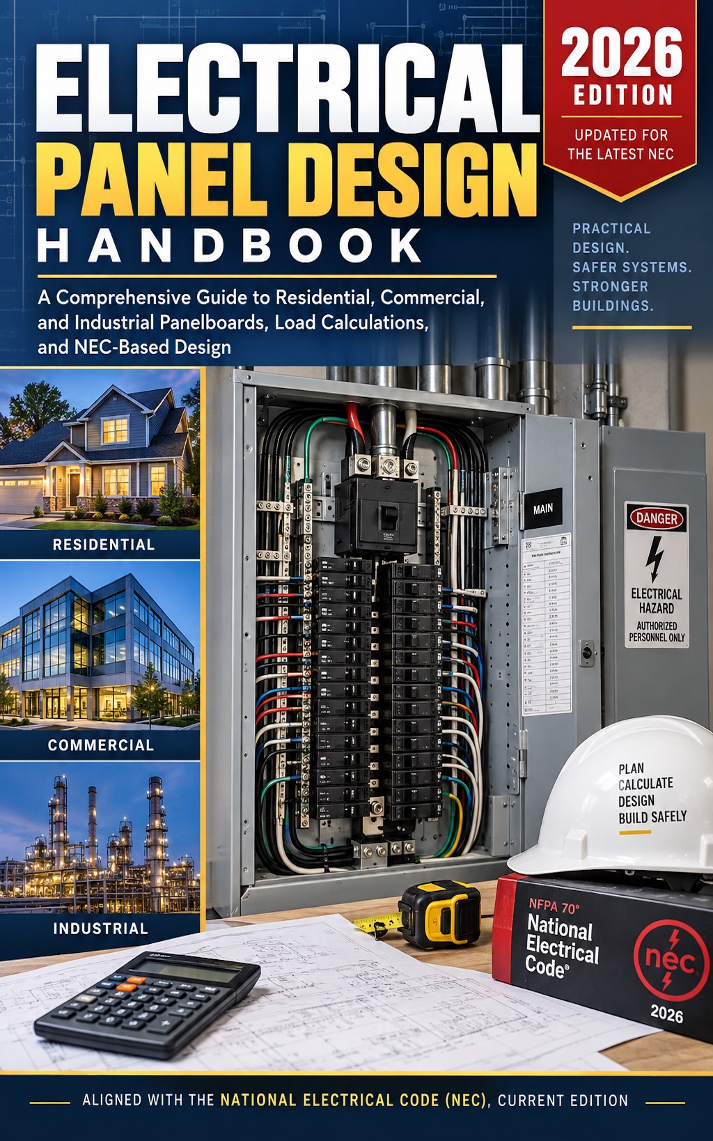 Electrical Panel Design Handbook: A Comprehensive Guide to Residential, Commercial, and Industrial Panelboards, Load Calculations, and NEC-Based Design — book cover