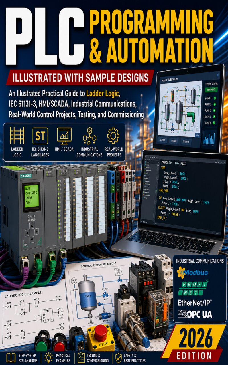 PLC Programming & Automation — Illustrated with Sample Designs — book cover