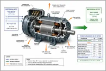 50 hp Motor Cutaway: Power Flow and Losses (thumbnail)