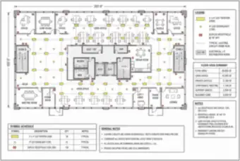 Office Floor Plan: Lighting and Receptacle Layout, 20,000 sq ft (thumbnail)
