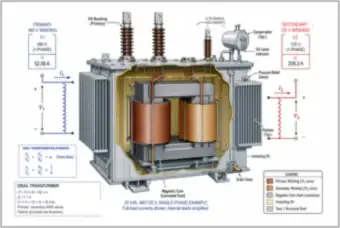 Oil-Filled Transformer Cutaway: Core, Windings and Components (thumbnail)