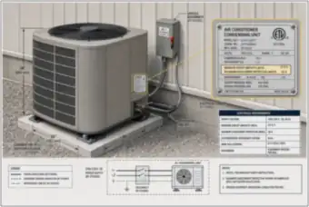 Outdoor Air-Conditioning Condensing Unit: Nameplate, MCA and MOCP (thumbnail)