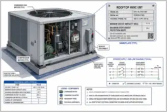 Rooftop HVAC Unit: Nameplate, MCA and MOCP (thumbnail)