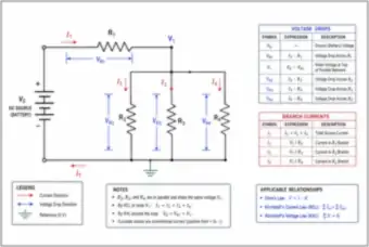 Series-Parallel DC Circuit: Voltage Drops and Branch Currents (thumbnail)