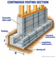 Continuous Footing Reinforcement Section — thumbnail
