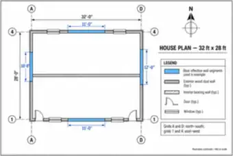 House Plan and Effective Shear-Wall Segments — thumbnail