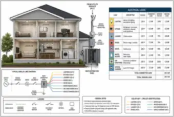 Two-Story House: Load Inventory and Single-Line Diagram (thumbnail)